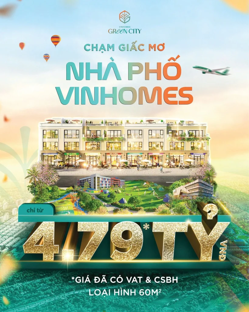 nha pho vinhomes green city - Mức giá đột phá - Nhà phố Vinhomes Green City chỉ từ 4,79 tỷ đồng